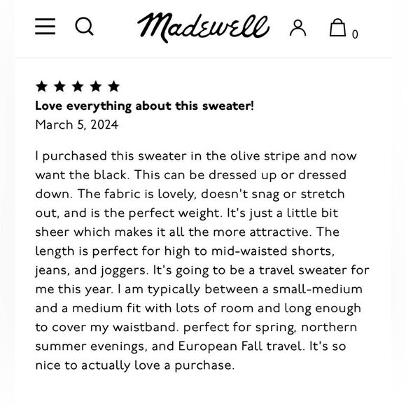 Madewell NWT Sheer Loose Knit Crewneck Sweater Size Small in Clarity (Blue) - Picture 8 of 10